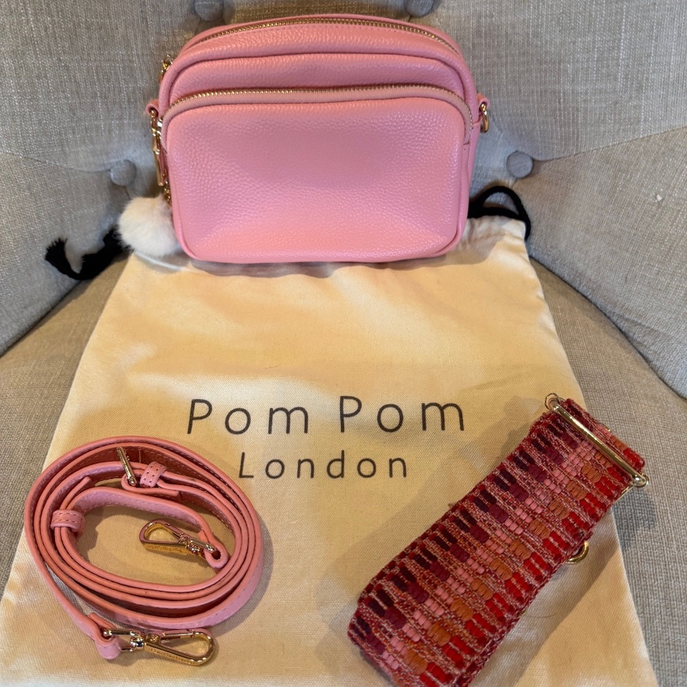 Pom Pom London Pink Crossbody Bag - NWOT